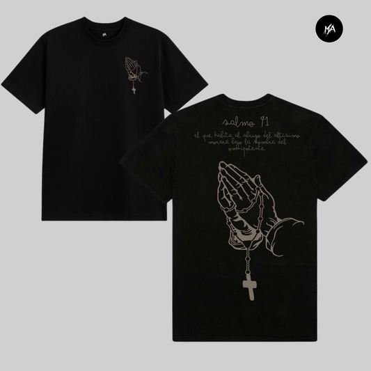 Playera Salmo 91 Negra | Semi Oversize 250 GSM