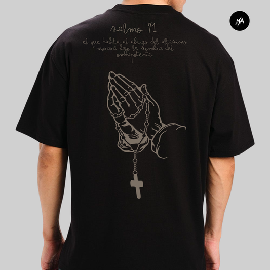 Playera Salmo 91 Negra | Semi Oversize 250 GSM