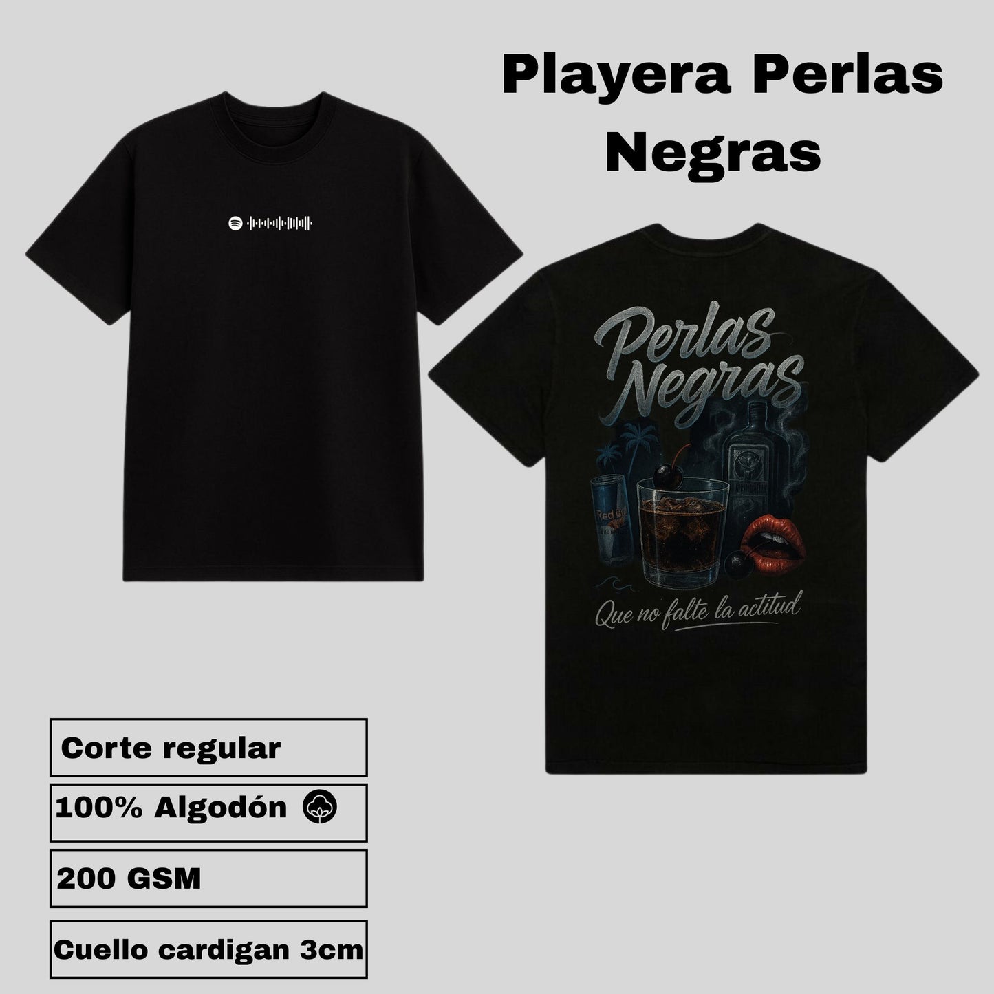 Playera Corte Regular “Perlas Negras” | Estilo Exclusivo