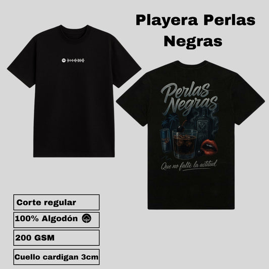 Playera Corte Regular “Perlas Negras” | Estilo Exclusivo